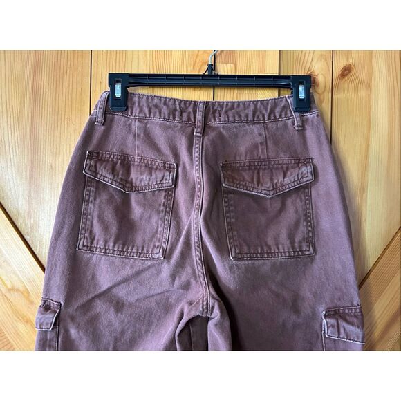 Denim & Co Brownish Red Denim High Rise Cargo Jeans READ Size 2 (6175) - Picture 6 of 11